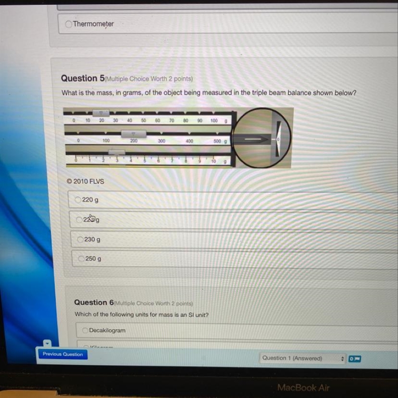 Question 5 Multiple Choice Worth 2 points) What is the mass, in grams, of the object-example-1
