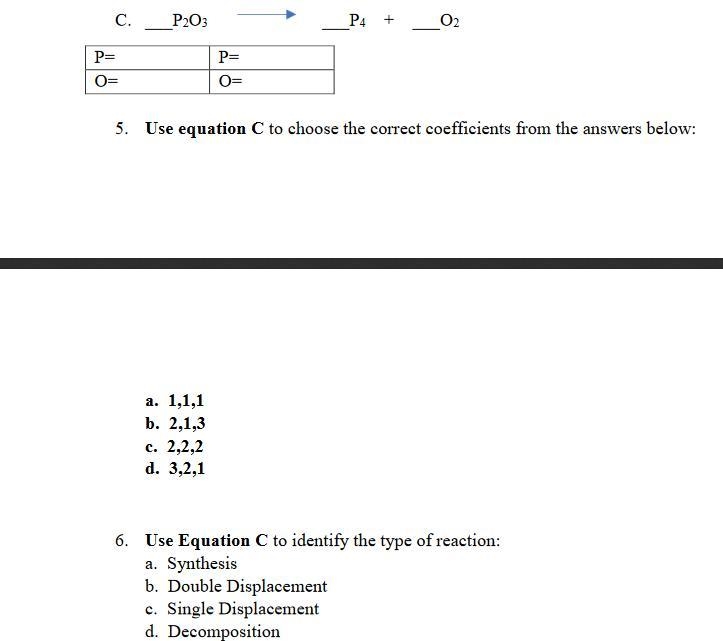 C.___P2O3 ___P4+ ___O2 right answers only-example-1