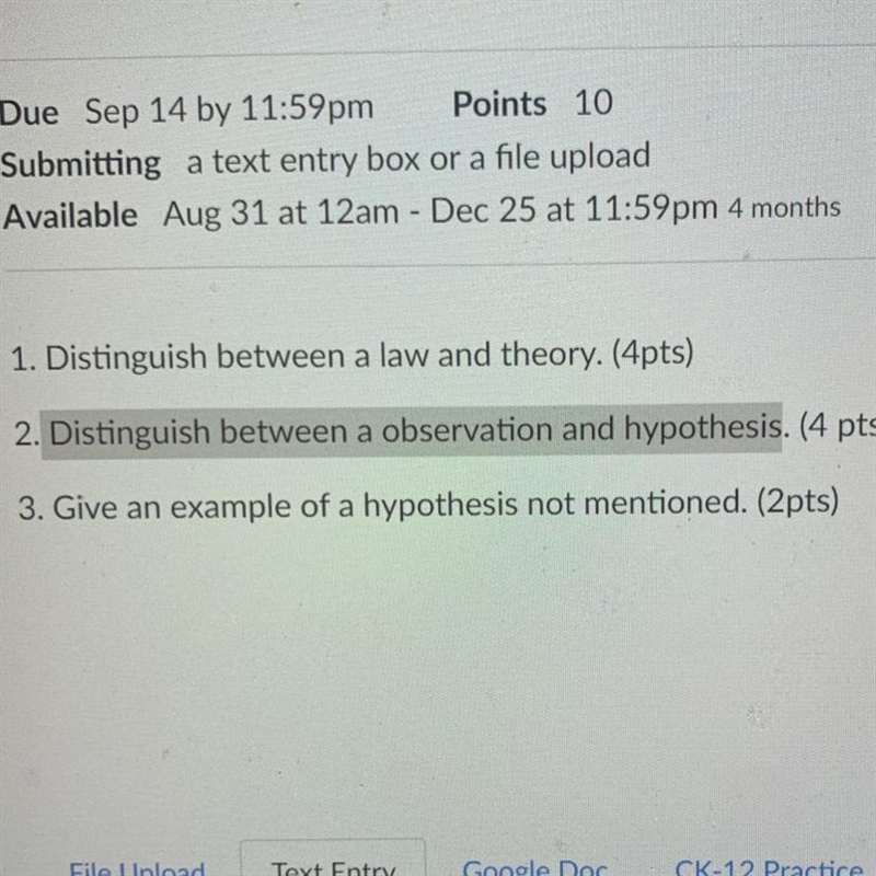 Give an example of a hypothesis not mentioned.-example-1