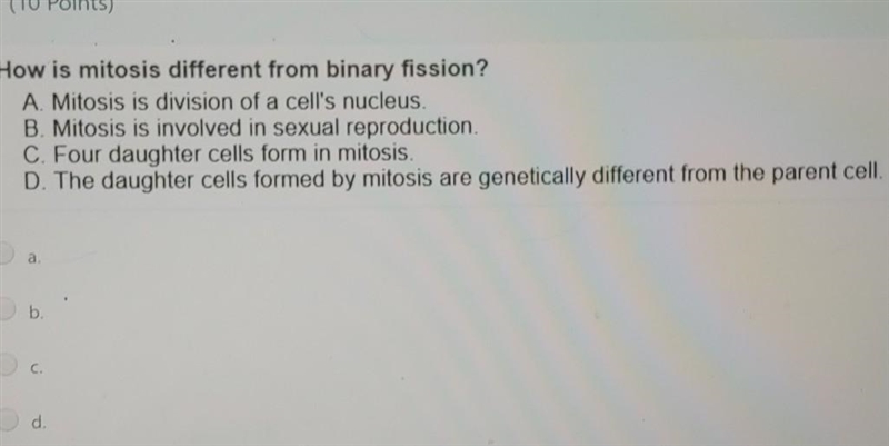 How is mitosis different from binary fission?​-example-1