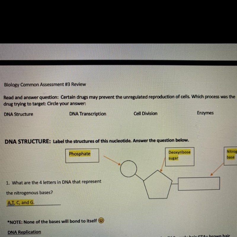 Certain drugs may prevent the unregulated reproduction of cells. Which process was-example-1