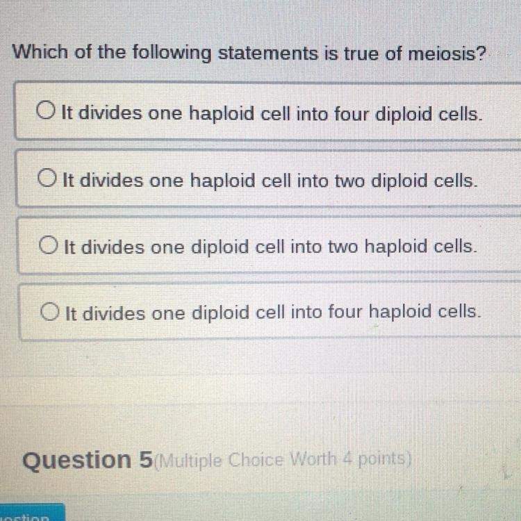 HELP !!!! Which of the following statements is true of meiosis?-example-1