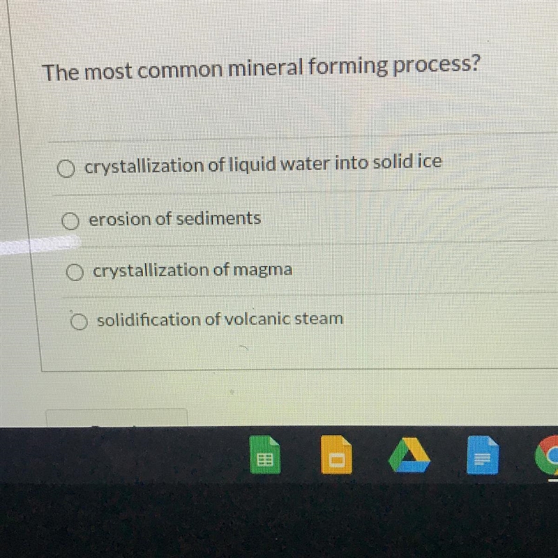 The most common mineral forming process?-example-1