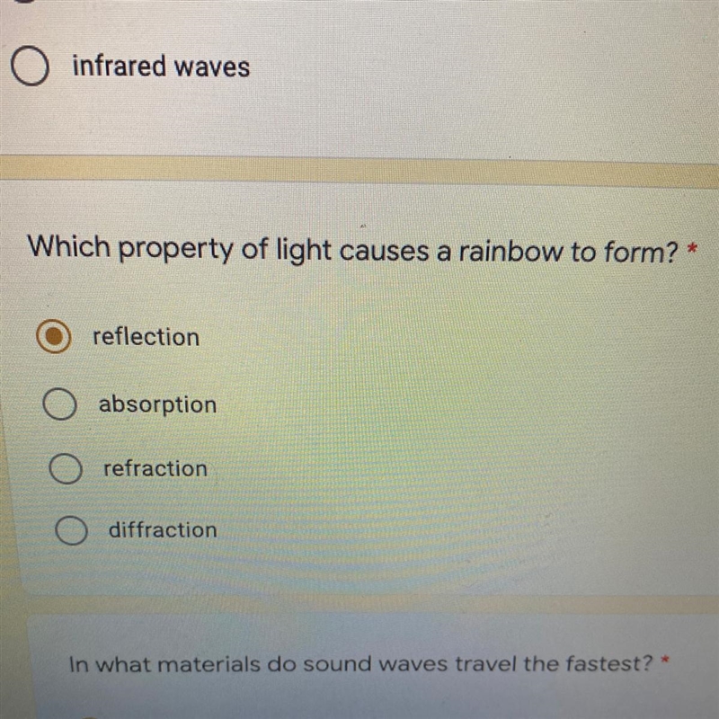 Which property of light causes a rainbow to form-example-1