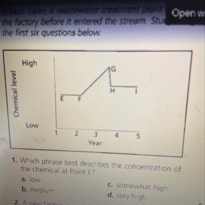 5. How do the concentrations of E and I compare? a. I is higher b. l is lower c. I-example-1