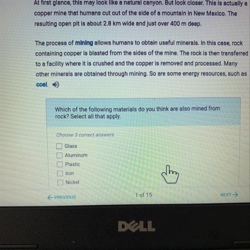 Which Of The Following Materials Do You Think Are Also Mined From Rock ?-example-1