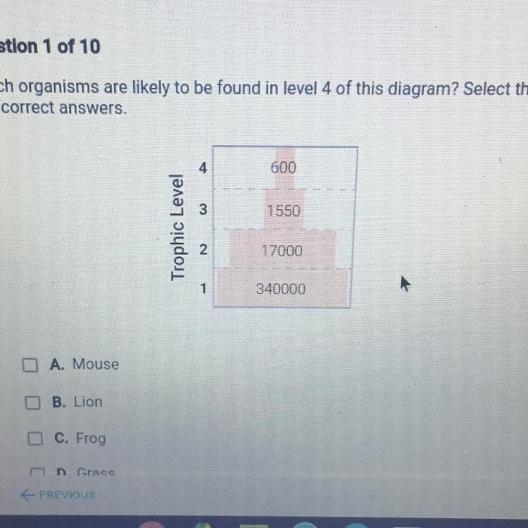 Look at the picture fully first Which organisms are likely to be found in level 4 of-example-1