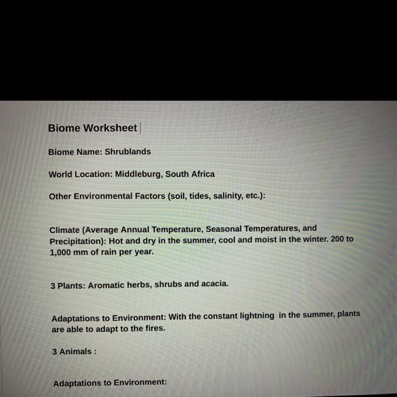 Pleaseeee help!!! This is due today!! Write one page that tells me about your biome-example-1