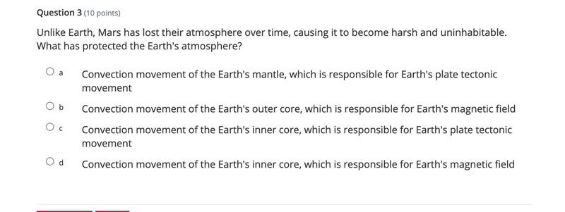 Unlike Earth, Mars has lost their atmosphere over time, causing it to become harsh-example-1