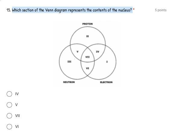 Which section of the Venn diagram represents the contents of the nucleus?-example-1