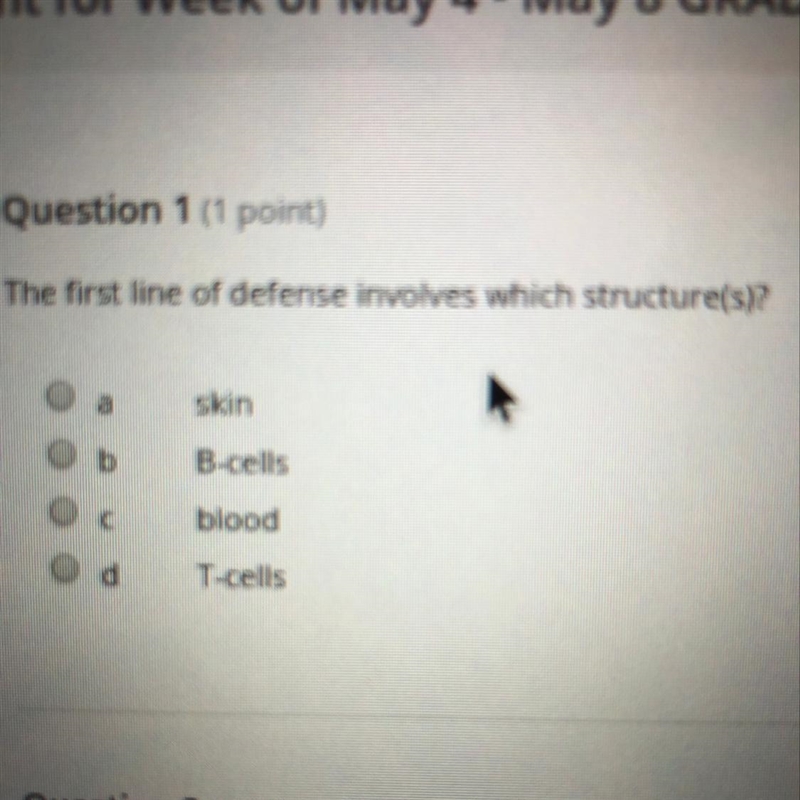 The first line of defense involves which structures?-example-1