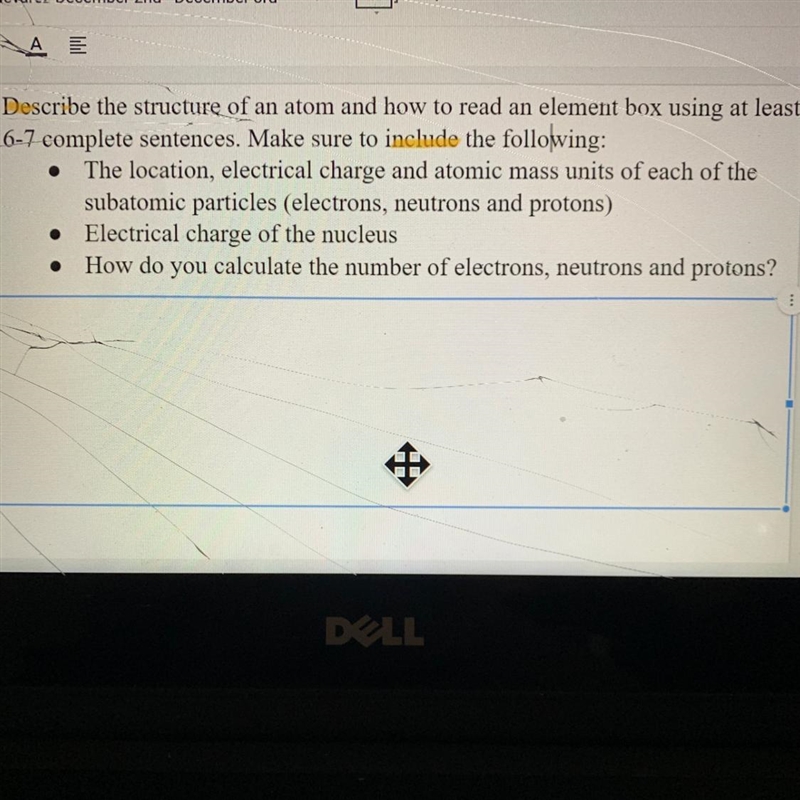 Helppp !! 1. Describe the structure of an atom and how to read an element box using-example-1