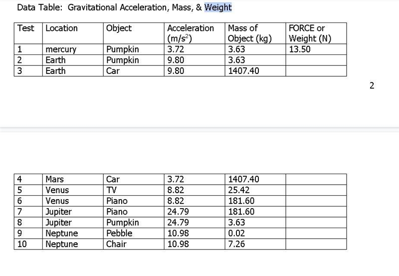 How do I calculate the weight/force?-example-1