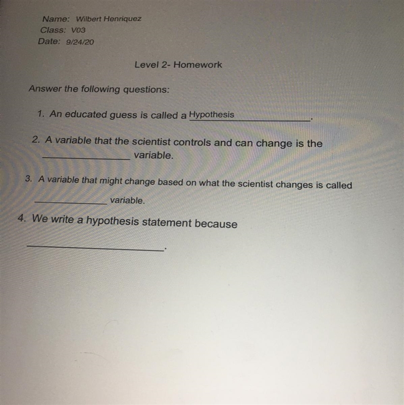 Does anyone know the answer to this hypothesis homework in science? I need help with-example-1