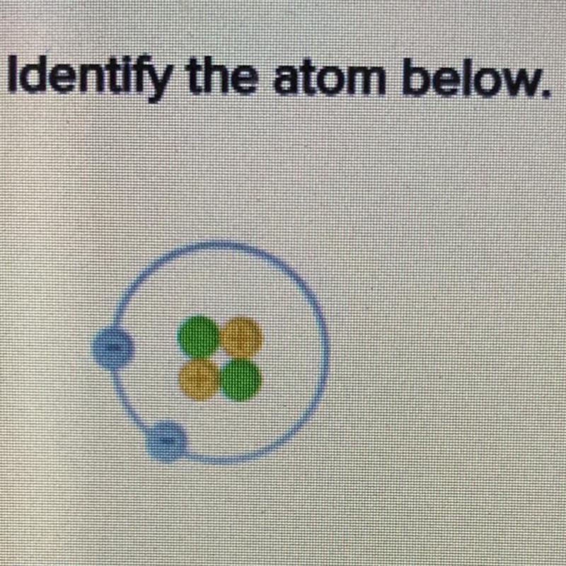 Identify the atom below. Answers: Ве С Н He-example-1