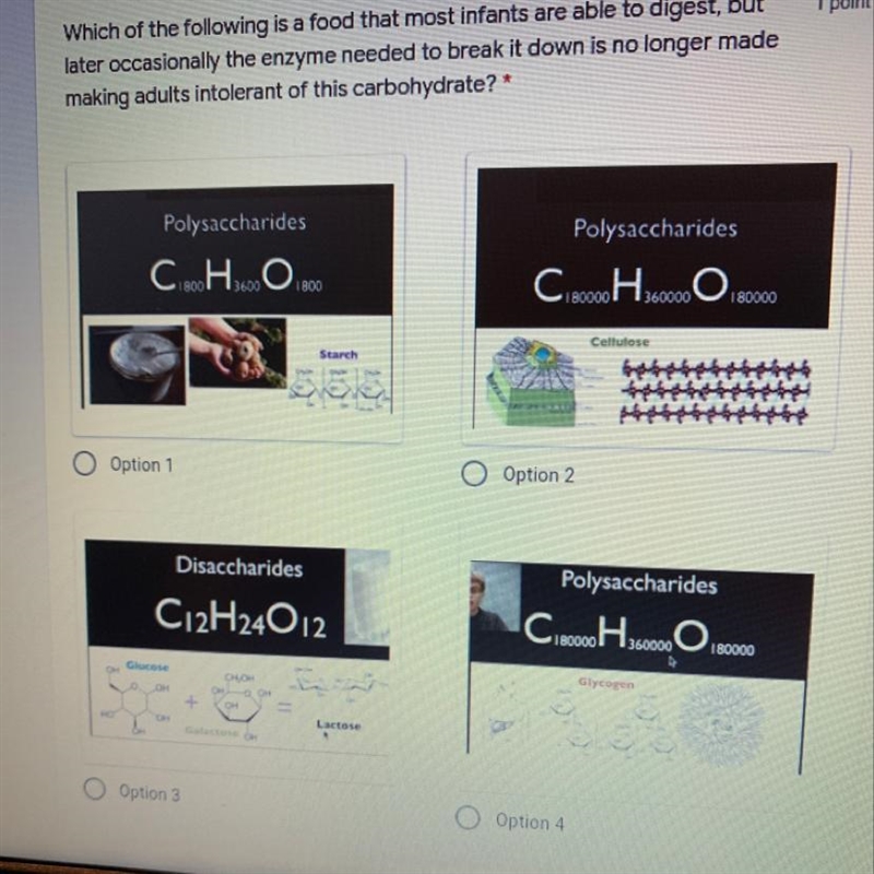 Which of the following is a food that most infants are able to digest but later occasionally-example-1