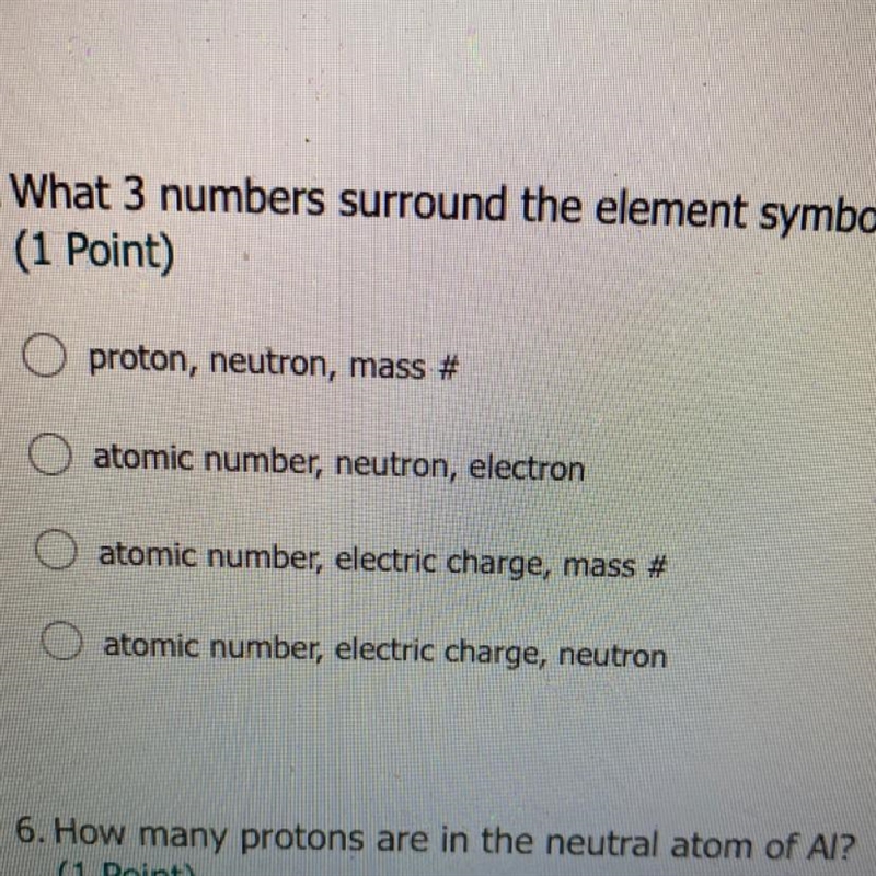 What 3 numbers surround the element symbol?-example-1