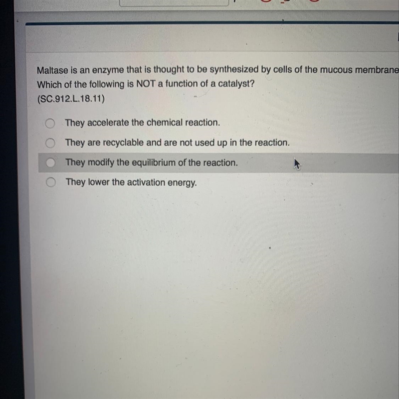 Which of the following is NOT a function of the catalyst?-example-1