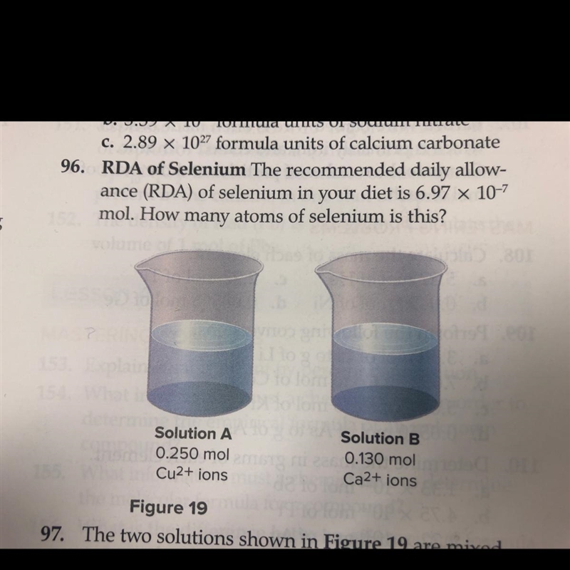 The recommended daily allowance (rda) of selenium in your diet is 6.97x10^-7 mol. How-example-1