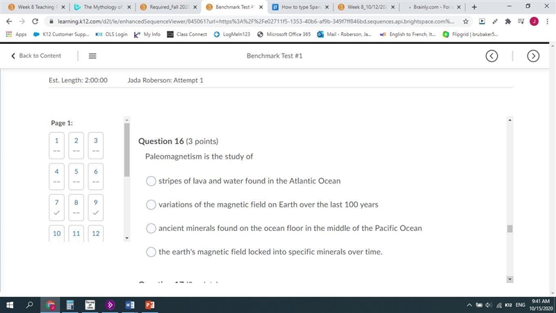 Paleomagnetism is the study of-example-1