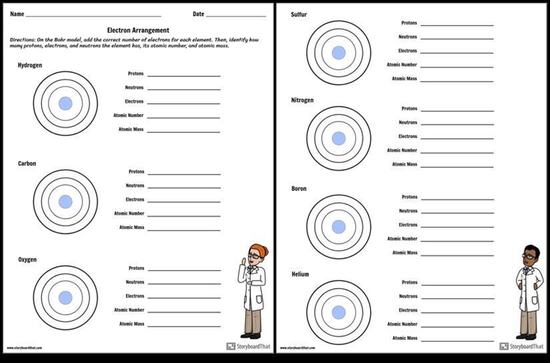 Answer for electron arrangment worksheet-example-1