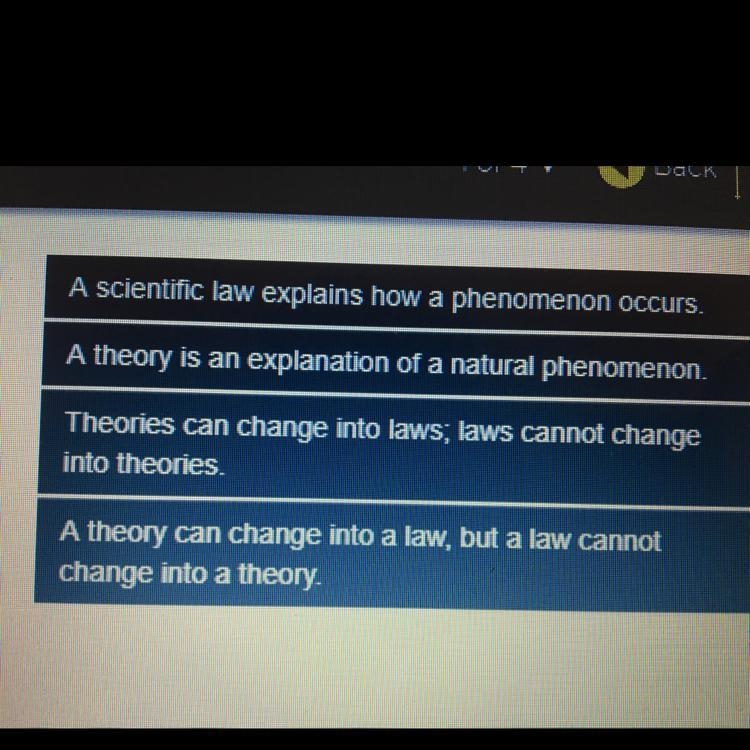 Scientific laws and theories are both based on observations and evidence how are they-example-1