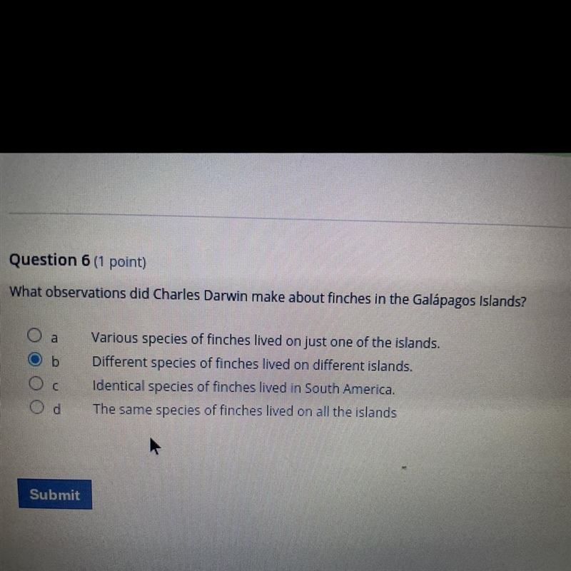 What observations did Charles Darwin make about finches in the Galápagos Islands?-example-1