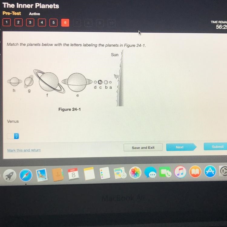 PLEASE HURRY Match the planets below with the letters labeling the planets Figure-example-1