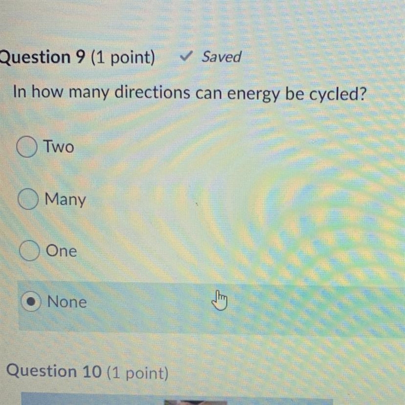 In how many directions can energy be cycled? A)Two B)Mаnу C)One D)None-example-1