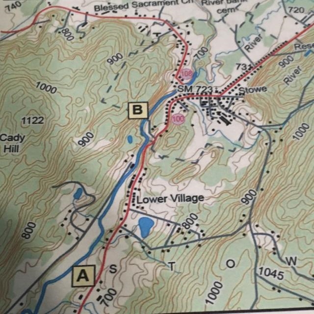 Quick!! What landform is featured at point A on the map?-example-1