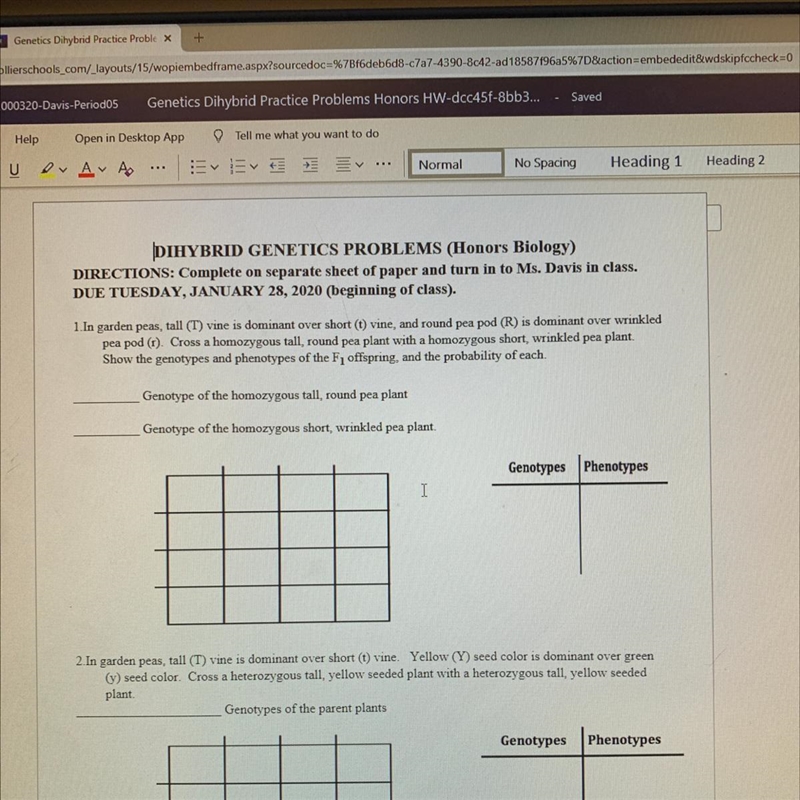 How to make the Punnett square-example-1