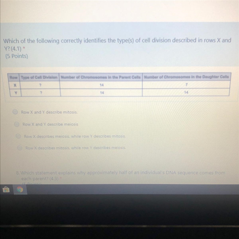 Which of the following correctly identifies the types of cell division described in-example-1