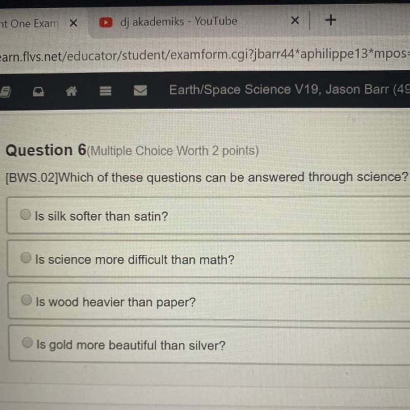 Which of these questions can be answered through science-example-1