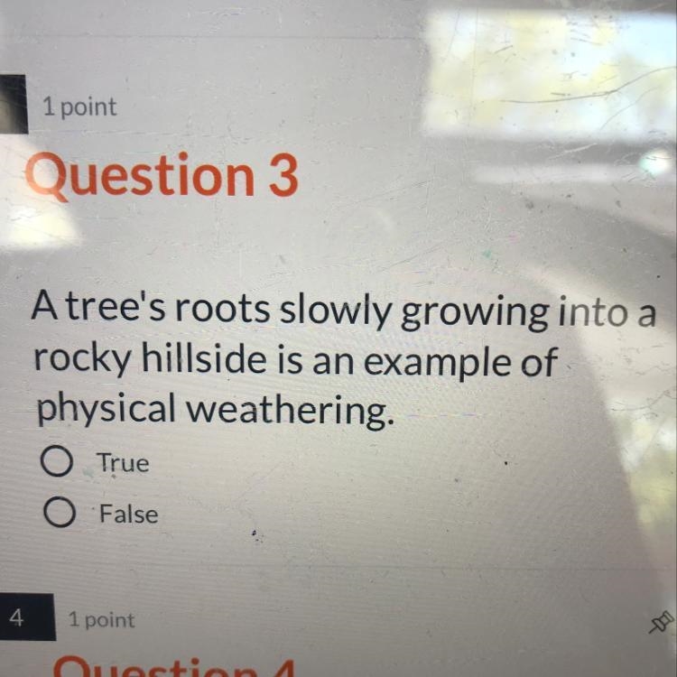 A trees roots slowly growing into a rocky hillside is an example of physical weathering-example-1