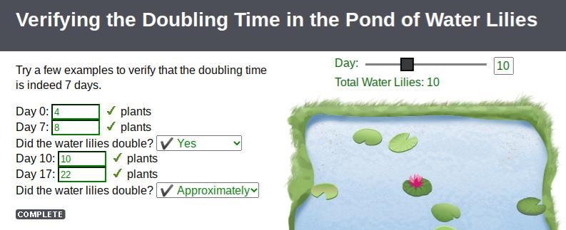 [ ANSWERED] Try a few examples to verify that the doubling time is indeed 7 days. Day-example-1