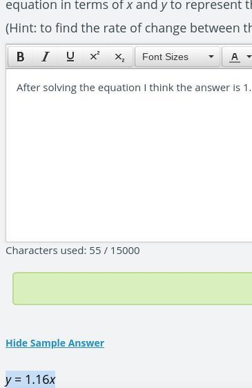 Let x be the number of years that have passed since 1900 (at 1900, x = 0). Let y be-example-1