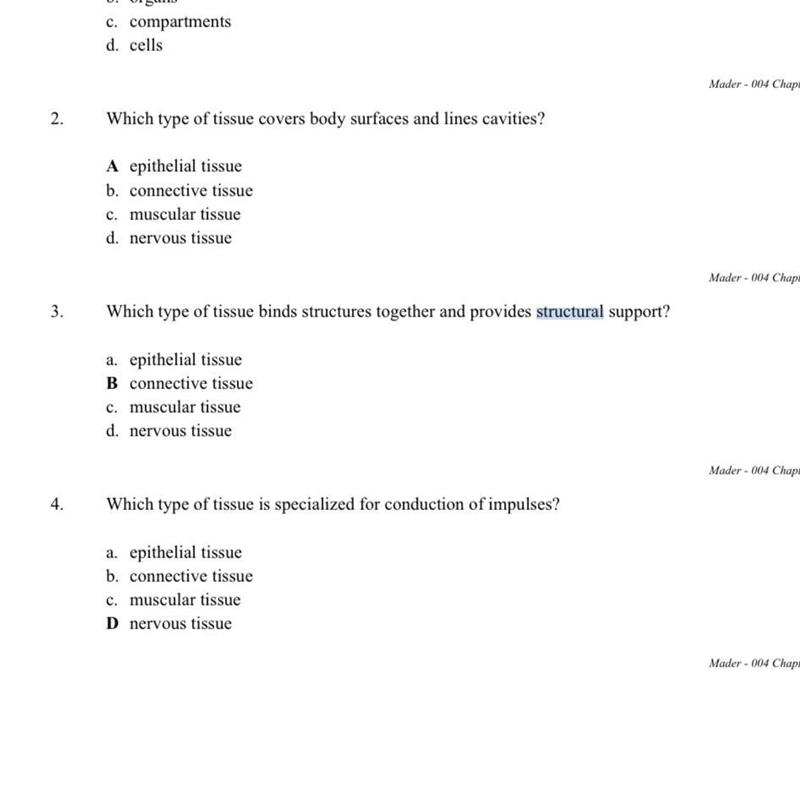 Which type of cell lines the cavities and surfaces of blood vessels and organs? O-example-1