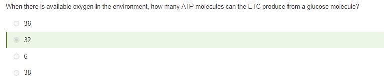 When there is a available oxygen in the environment, how many ATP molecules can the-example-1