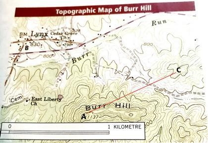 Between Point A and Point C, where is the steepest part of the hike? How do you know-example-1