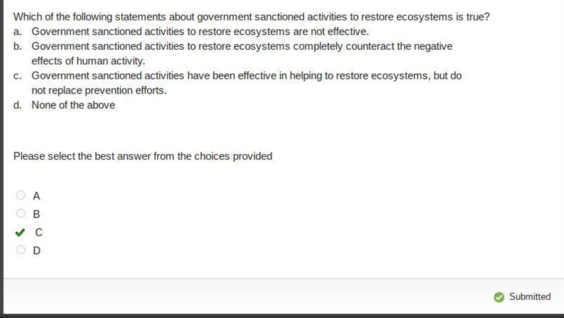 Which of the following statements about government sanctioned activities to restore-example-1