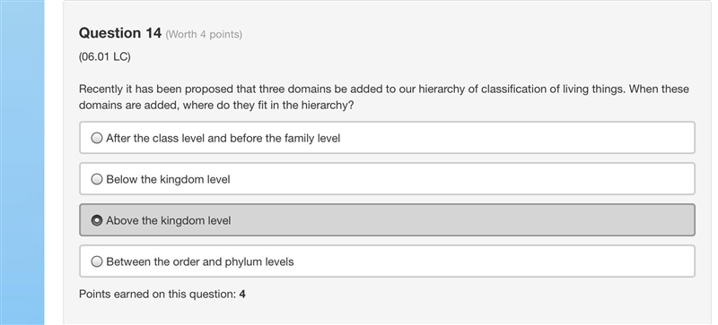 Recently it has been proposed that three domains be added to our hierarchy of classification-example-1