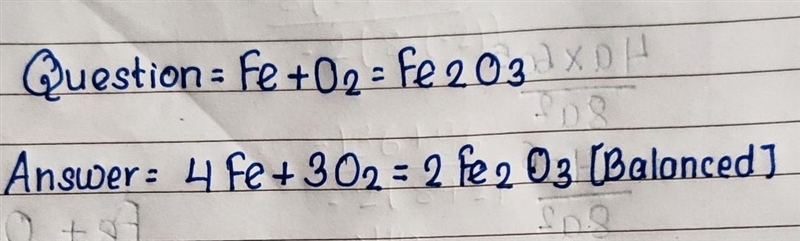 Fe + 02 - Fe2O3 what is the correct balance-example-1