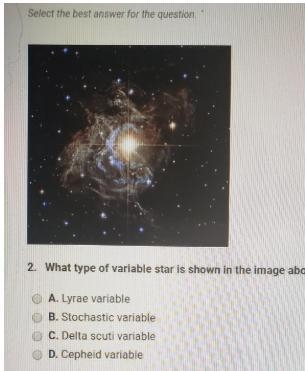 What type of variable star is shown in the image above? A. Cepheid variable B. Delta-example-1