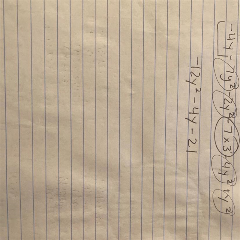 - 4y – 7y² – 2y ² – 7 x 3 – 4y² + y² ​-example-1