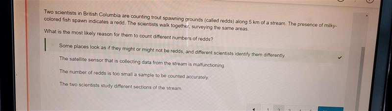 Two scientists in British Columbia are counting trout spawning grounds (called redds-example-1