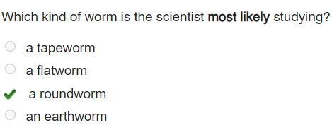 Which kind of worm is the scientist most likely studying? Ascientist is studying a-example-1