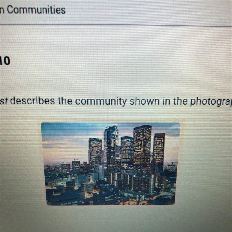 Which term best describes the community shown in the photograph?-example-1