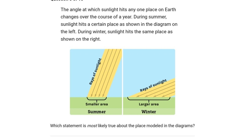 Which statement is most likely true about the place modeled in the diagram?-example-1