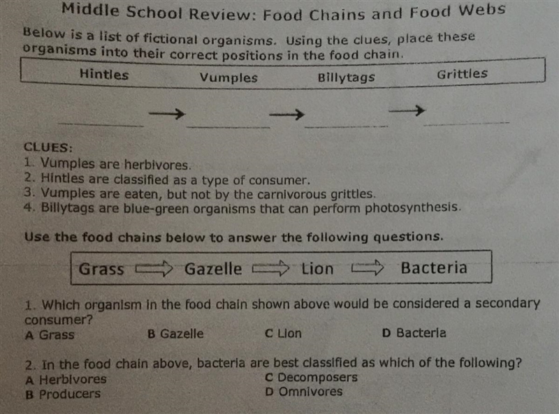 HELP ME STAT DUE TODAY 3 questions for 15 points three questions science food chains-example-1