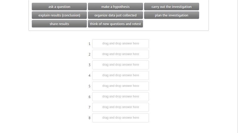 Order the steps in a Scientific Investigation. (PLEASE ANSWER ASAP)-example-1